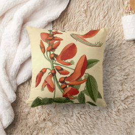 Vintage Blommigt Art Coral Träd Erythina Crista Ga Kudde