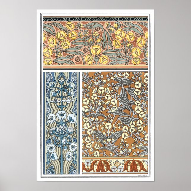 Vintage Blommigt Art nouveau, Arrowhad Flowers Poster (Framsidan)