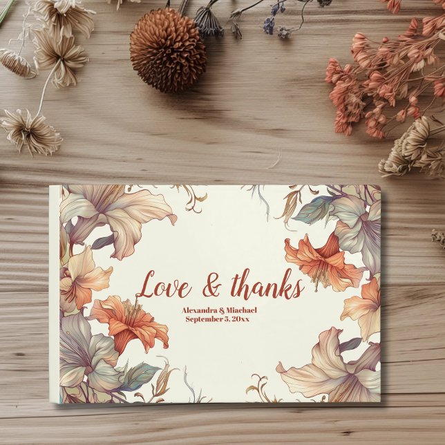 Vintage Blommigt Art nouveau Bröllop Gästböcker (Skapare uppladdad)