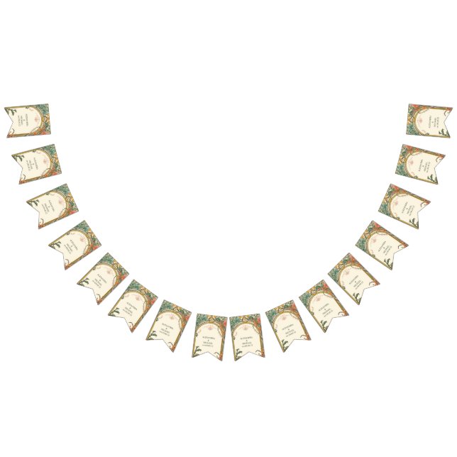 Vintage Blommigt Art nouveau Bröllop Vimplar (Alla)