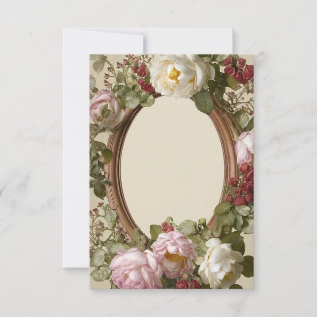 Vintage Blommigt Art nouveau Kort (Framsida)