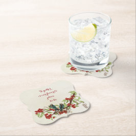 Vintage Blommigt av djuprött och blått fåglar Underlägg Papper