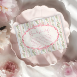 Vintage Blommigt Baby Shower Bokar för Baby Biljet Tilläggskort