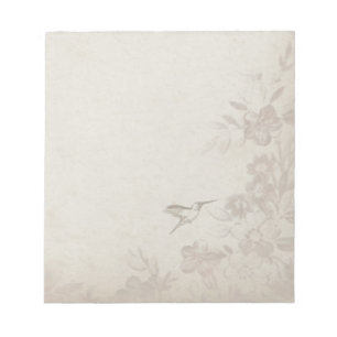 Vintage Blommigt Beige Anteckningsblock