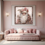 Vintage Blommigt Black Santa Illustration: Flowers Poster<br><div class="desc">Denna illustration visar på en gammal värld i Pappa jul figur med ett långt skägg och en traditionell hatt. I paletten färg ingår mjuka rosor, med färger i övervägande jordtoner, med bruna, beige och grädde som ge teckningen ett känsligt och nyttigt intryck. Området kring figur i Pappa jul är en...</div>