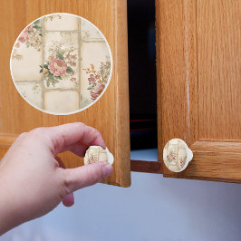 Vintage Blommigt block Knopp