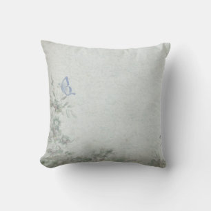 Vintage Blommigt Blue Bröllop Kudde