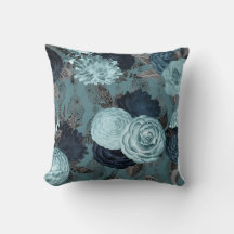 VINTAGE BLOMMIGT BLUE HAMPTONS CUSHION
