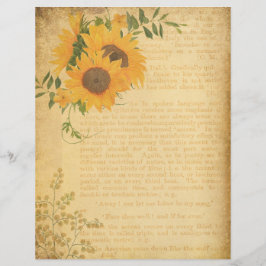 Vintage Blommigt Bok Page Scrapbook Papper