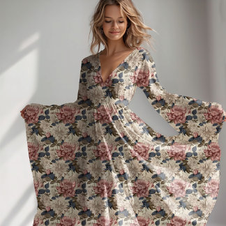 vintage blommigt botaniska peonier mönster tyg