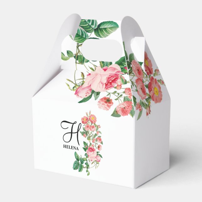 Vintage Blommigt Botaniskt anpassat monogram Presentaskar (Framsidan Sidan)