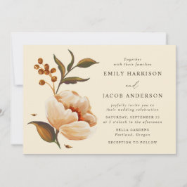 Vintage Blommigt Bouquet Bröllop Inbjudningar