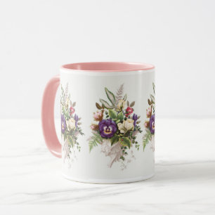 Vintage Blommigt Bouquet Flowers Design Mugg