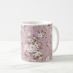 Vintage Blommigt Bouquet Lavender Lila Kaffemugg