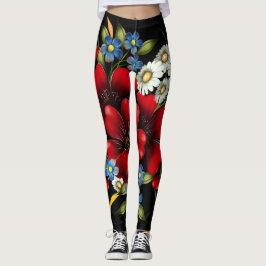 Vintage Blommigt Bouquet Leggings