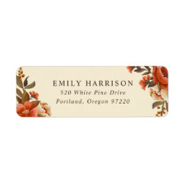 Vintage Blommigt Bouquets Returadress Etikett