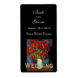 Vintage blommigt bra art bröllop vin etikett fraktsedel