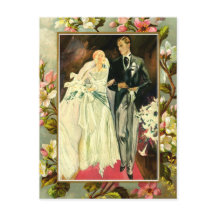 Vintage blommigt bröllop-par