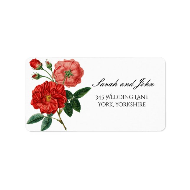 Vintage Blommigt Bröllop Returetiketter Adressetikett (Framsidan)