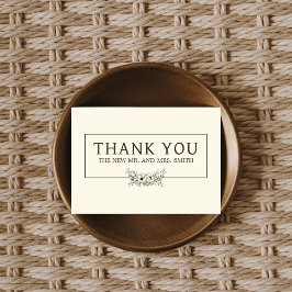 Vintage Blommigt Bröllop Tack Kort