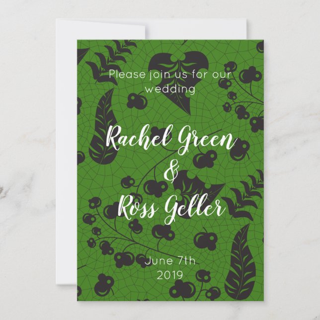 Vintage blommigt bröllopsinbjudan inbjudningar (Framsida)