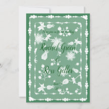Vintage blommigt bröllopsinbjudan