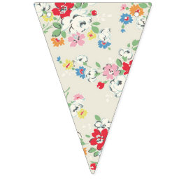 Vintage Blommigt Bunting. Vimplar