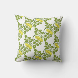 Vintage Blommigt Buttercägare tapet damask Kudde
