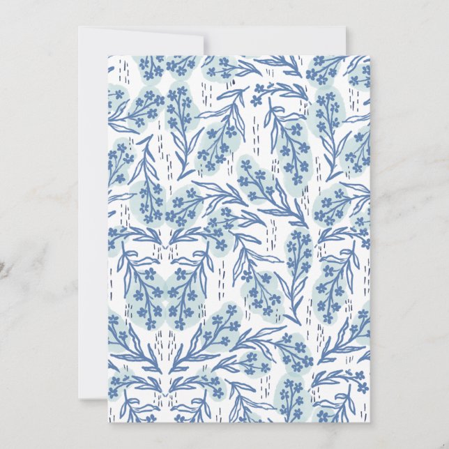 Vintage Blommigt Card Julkort (Framsida)