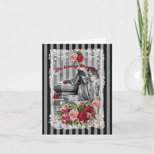 Vintage Blommigt Cemetery - Notecard Kort (Framsida)