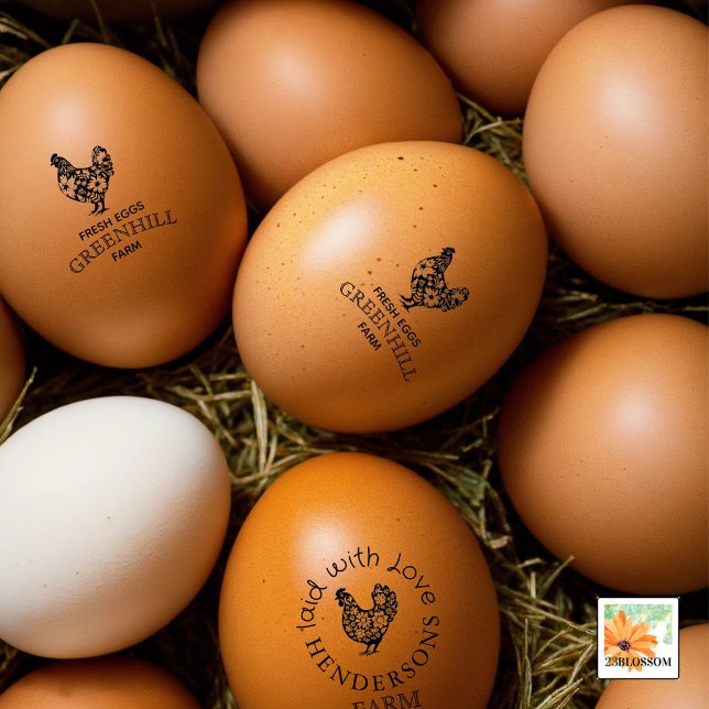 VINTAGE blommigt chick land farm namn Stämpel (Skapare uppladdad)