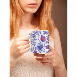 Vintage Blommigt Coffee Mugg   Botaniska Tea Kopp
