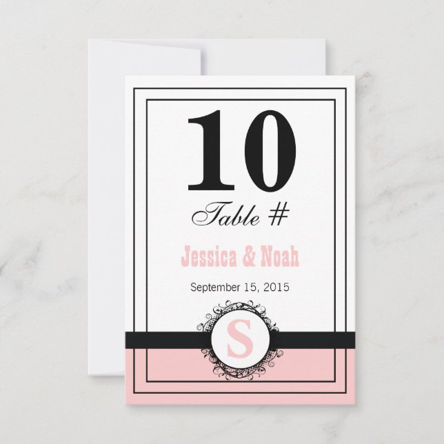 Vintage Blommigt Damask Wedding Bord No. Inbjudningar (Framsida)