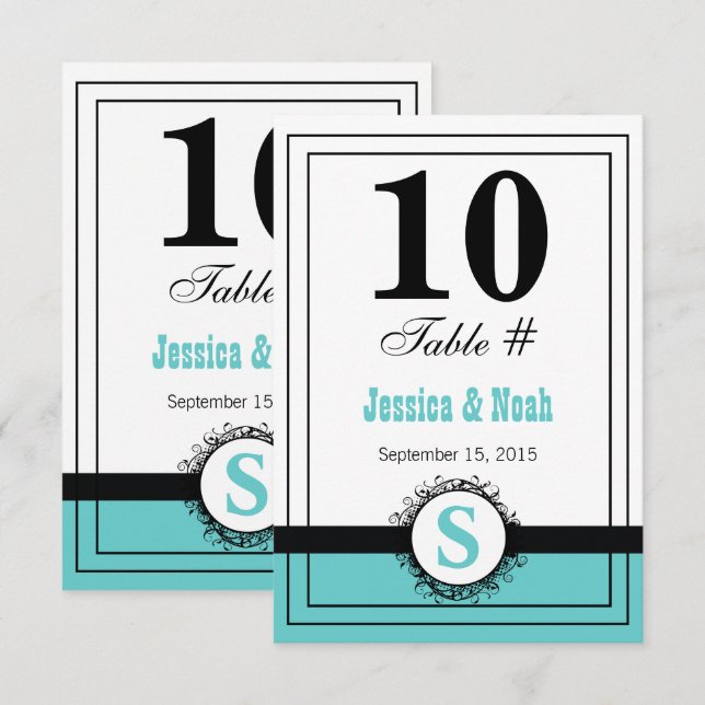 Vintage Blommigt Damask Wedding Bord No. Inbjudningar (Fram/baksida)