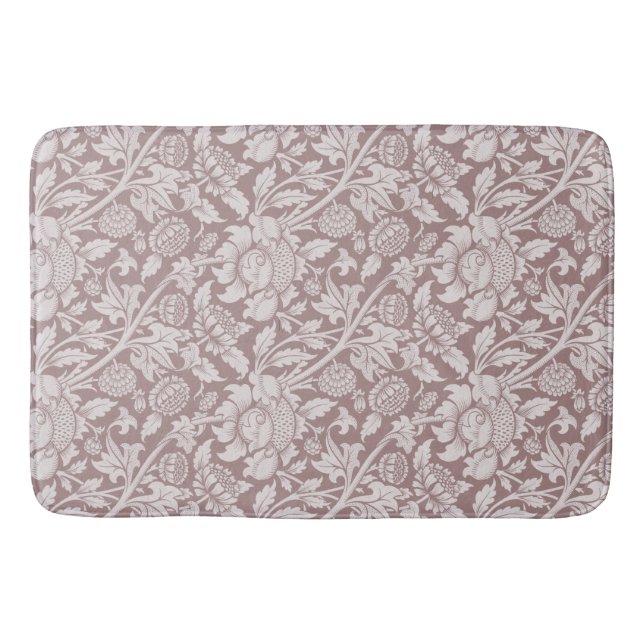 Vintage blommigt damm ro rosa badrumsmatta (Framsidan)
