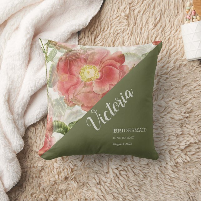 Vintage Blommigt Dekorativ kudde (Filt)