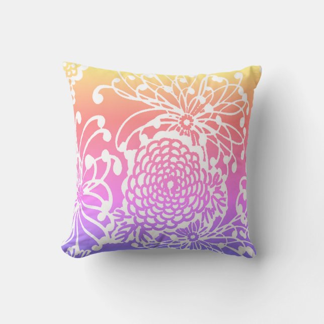 Vintage Blommigt Dekorativ kudde (Framsida)