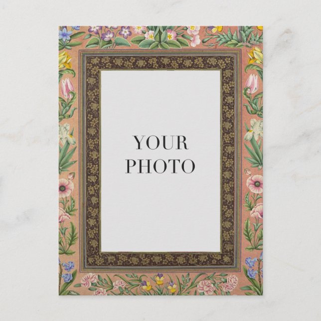 Vintage Blommigt Design Personal Vykort (Framsida)
