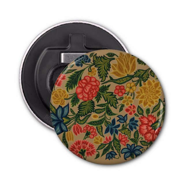 Vintage Blommigt Designer Garden Artwork Flasköppnare (Framsidan)