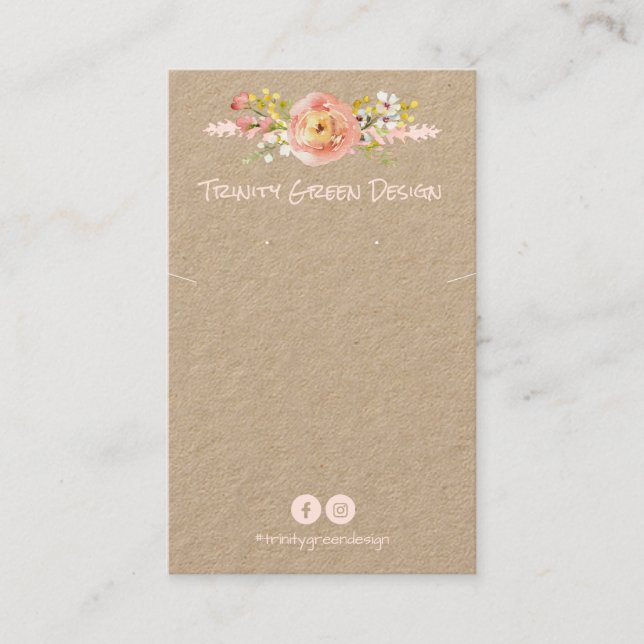 Vintage Blommigt DIY Necklace Kortinnehavare Visitkort (Framsida)