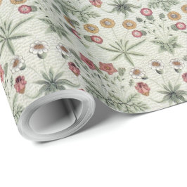 Vintage Blommigt Flowers William Morris Daisy Wrap Presentpapper