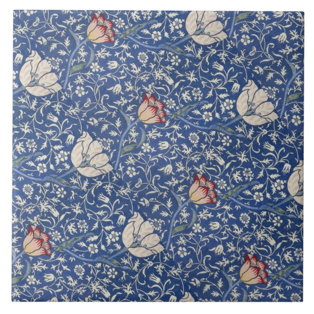 Vintage Blommigt Flowers William Morris Medway Kakelplatta (Framsidan)