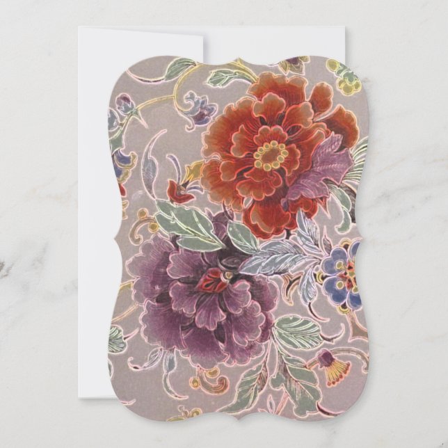 Vintage Blommigt Födelsedagsfirande Inbjudningar (Framsida)