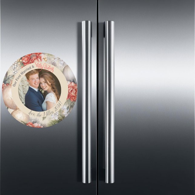 Vintage Blommigt: första helgfoto Magnet (Skapare uppladdad)