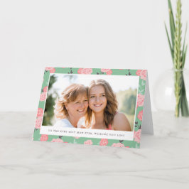 Vintage Blommigt Foto Mors dag Greeting Card Kort