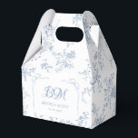 Vintage Blommigt Fransk Blue Bröllop Monogram Presentaskar<br><div class="desc">Elegant och tidlöshet, dessa Personlig Vintage Blommigt Fransk Blue Bröllop Monogram Favor Boxes är perfekt för bröllopsfavoriter. Designade för en fransk blå bröllop kompletterar de alla blåa bröllop-teman, från dammblått bröllop till baby blue bröllop. De passar utmärkt för gästerna på bröllopsfester, de lägger till en charm till ett öster kusten...</div>
