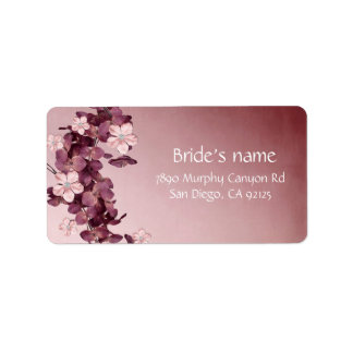 Vintage Blommigt Garden Address Label Adressetikett