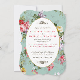 Vintage Blommigt Garden Botanical Bröllop Inbjudningar