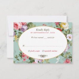 Vintage Blommigt Garden Botanical Bröllop OSA Kort