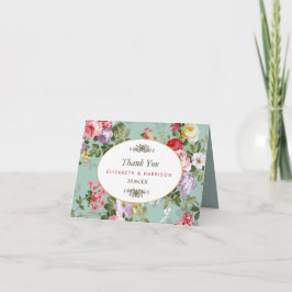 Vintage Blommigt Garden Botanical Bröllop Tack Kort